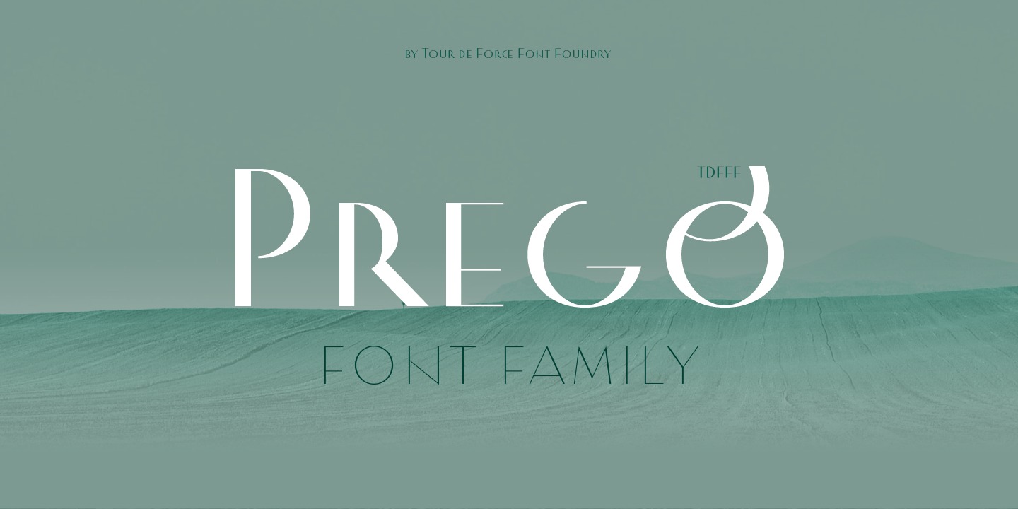 Пример шрифта Prego